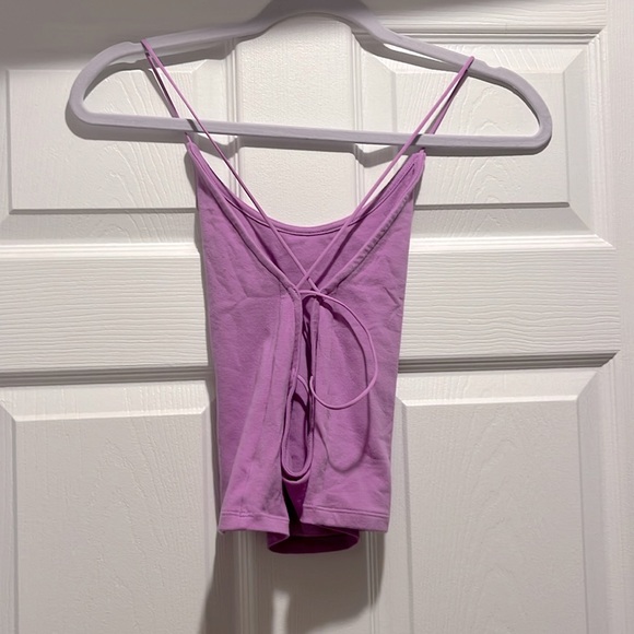 American Eagle tank top - open back style - bungee straps - size small - purple - Picture 2 of 2
